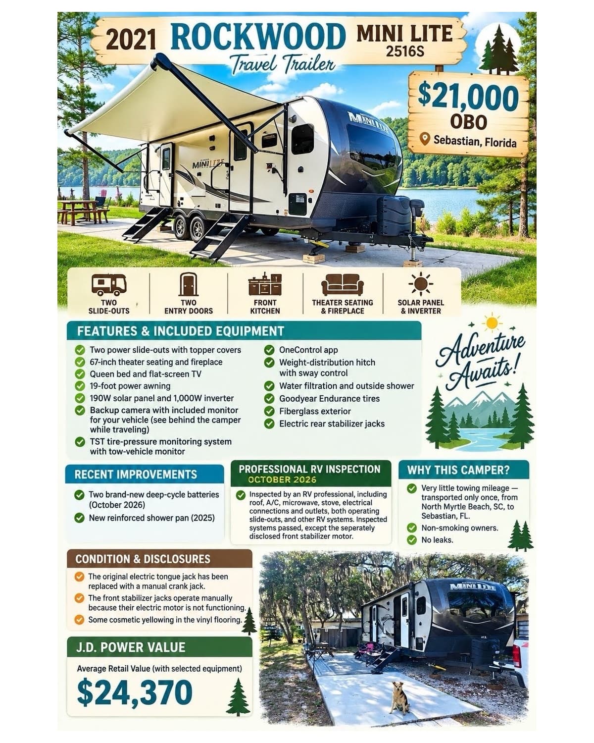 2021 Forest River Rockwood Mini Lite 2516S